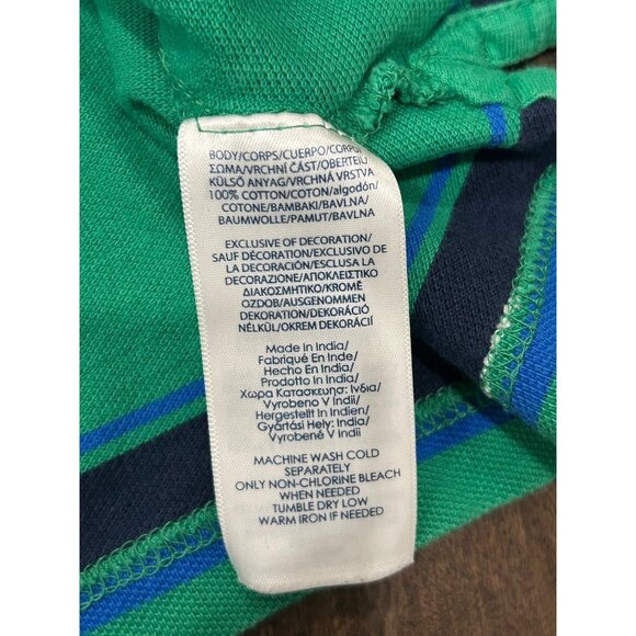 Chaps Mens Green Blue Striped Polo Shirt Cotton Sz XL - Picture 6 of 8